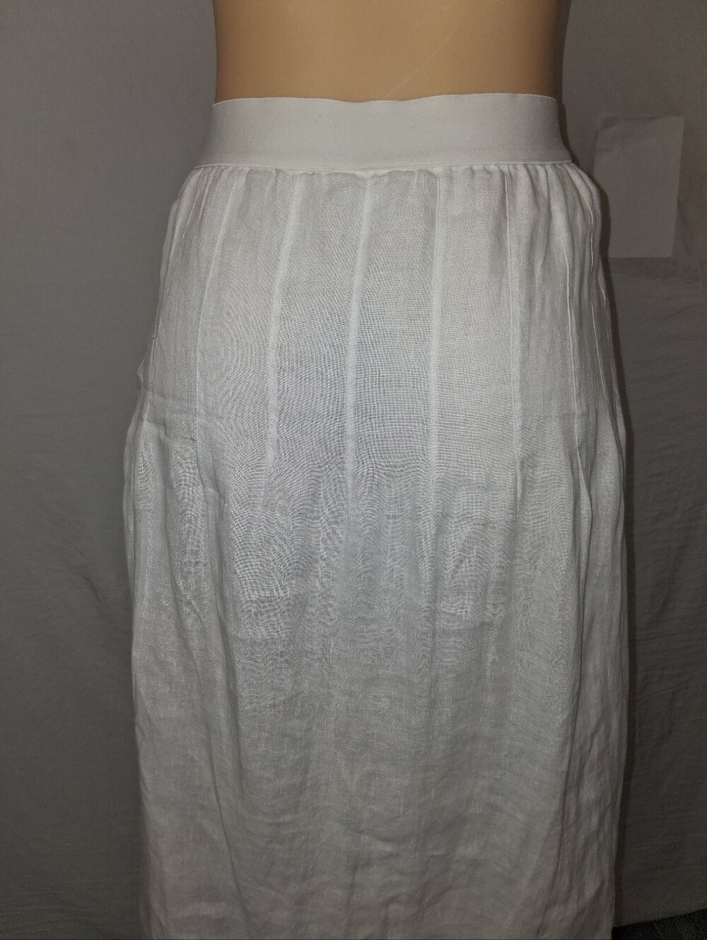 J. Jill New Women White Linen Maxi Skirt with Gathered Waist Size S - Picture 15 of 16
